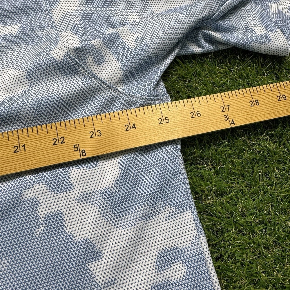 Devereux Polo Shirt Mens XXL Blue Camo Geometric AOP Golf Stretch Performance - Picture 10 of 12